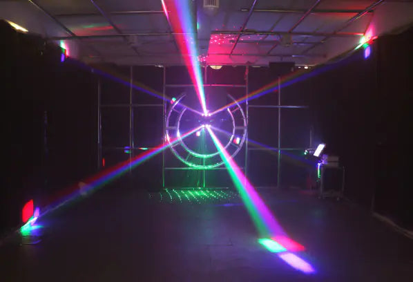 Dual-Head Beam Light with Rotating Laser Effects
