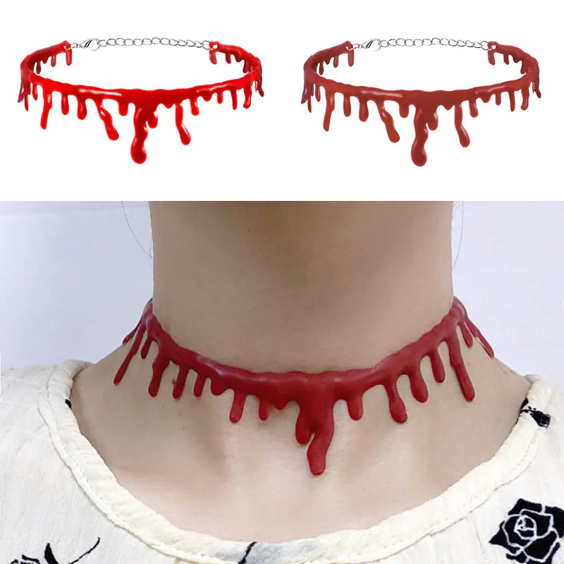 Scary Blood Vampire Choker Costume Party Necklace