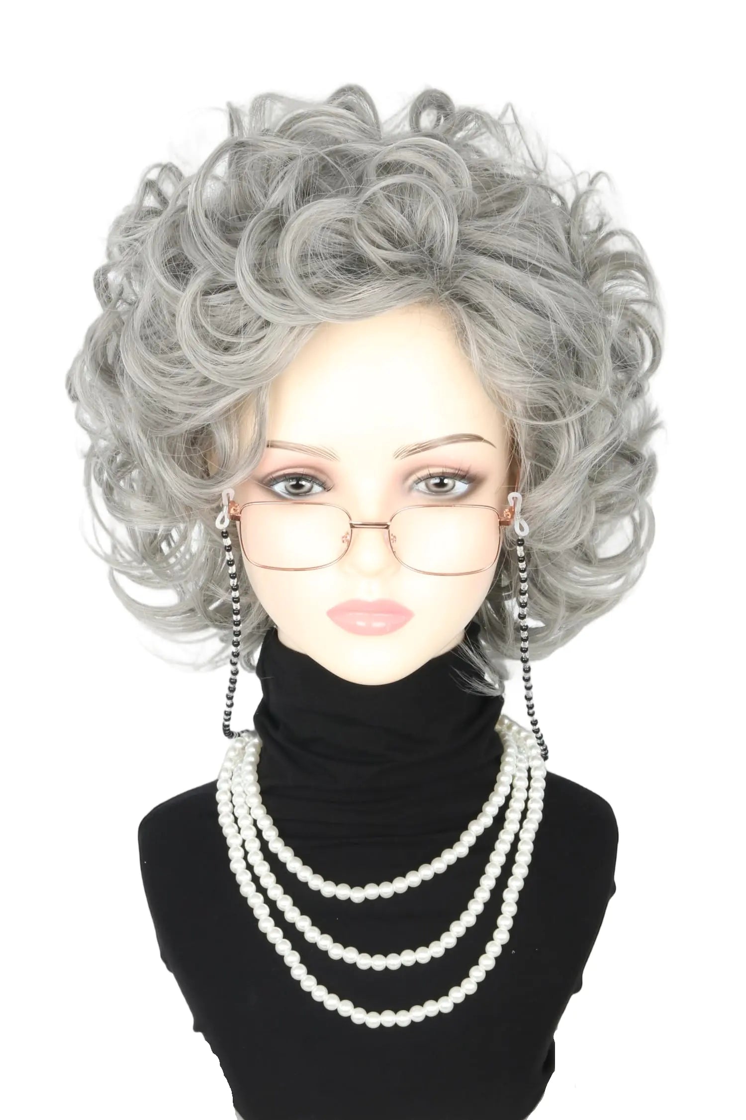 LeMarnia Old Lady Wig Costume Set