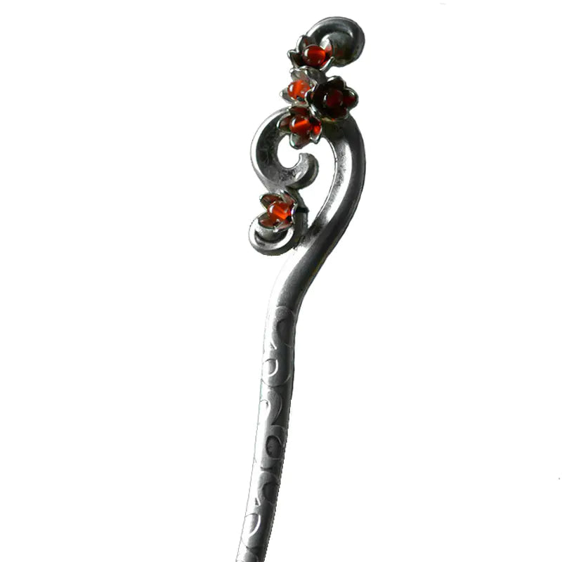 Vintage Silver Hairpin for Qipao and Ancient Costumes