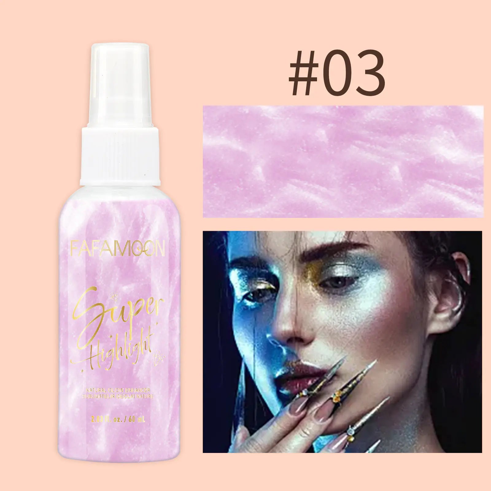 Body Highlighter Spray with Shimmering Color Effects