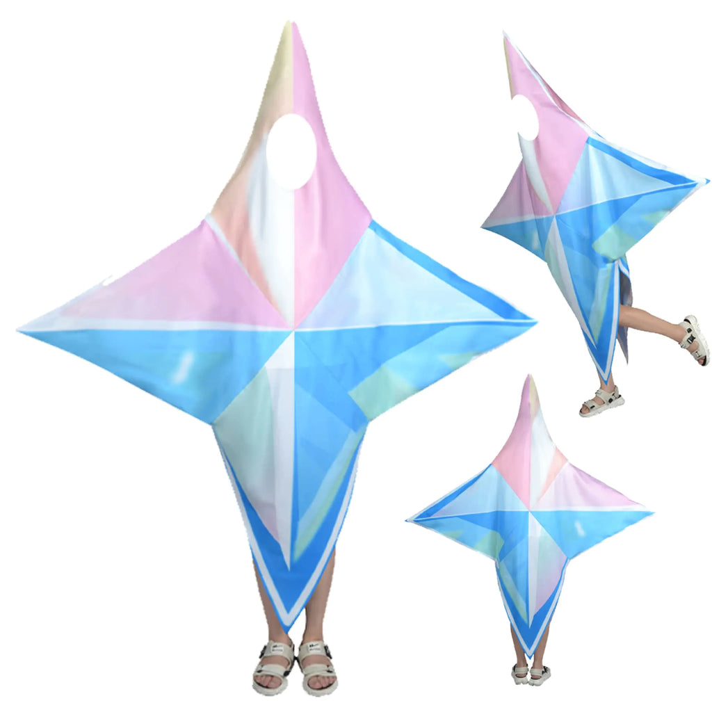 Game Genshin Primogem Cosplay Costume Primogem Four-Pointed Cloak Cosplay Outfit (Primogem Cosplay S)
