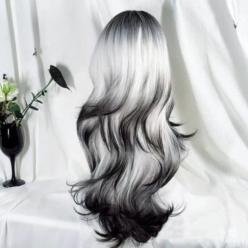 Long Curly Black Ombré Wig