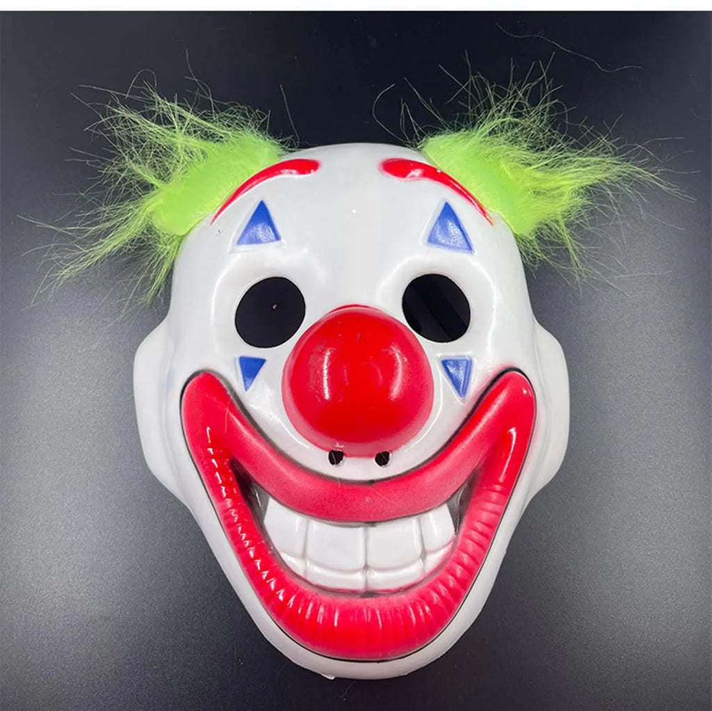 Halloween Clown Mask Horror Clown Cosplay Masks Plastic Scary Monster Masquerade Party Props for Adults Women & Men (Red White One Size)