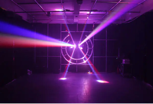 Dual-Head Beam Light with Rotating Laser Effects