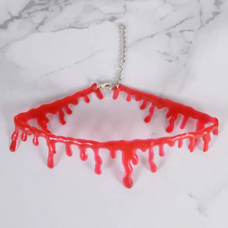 Scary Blood Vampire Choker Costume Party Necklace