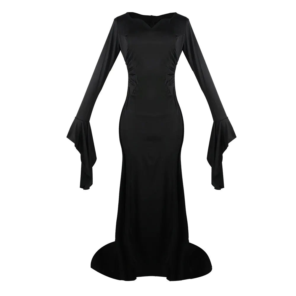 Printed Black Wednesday Adams Cosplay Dress