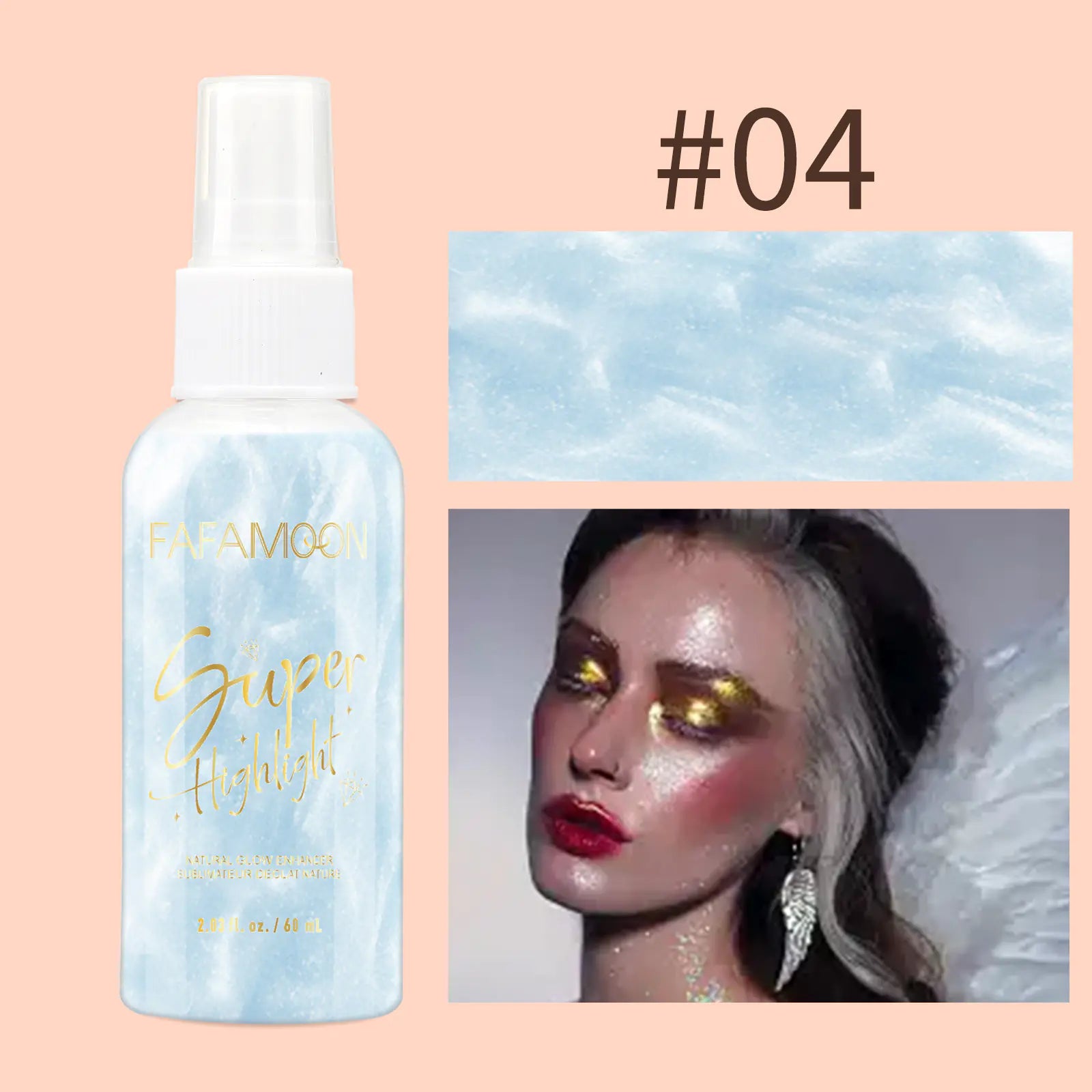 Body Highlighter Spray with Shimmering Color Effects
