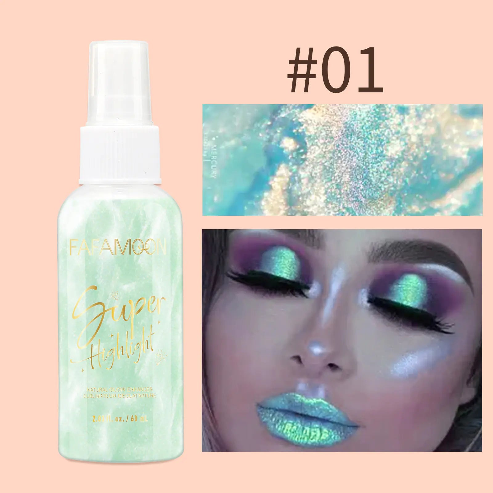 Body Highlighter Spray with Shimmering Color Effects