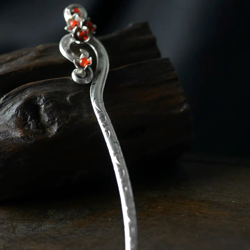Vintage Silver Hairpin for Qipao and Ancient Costumes