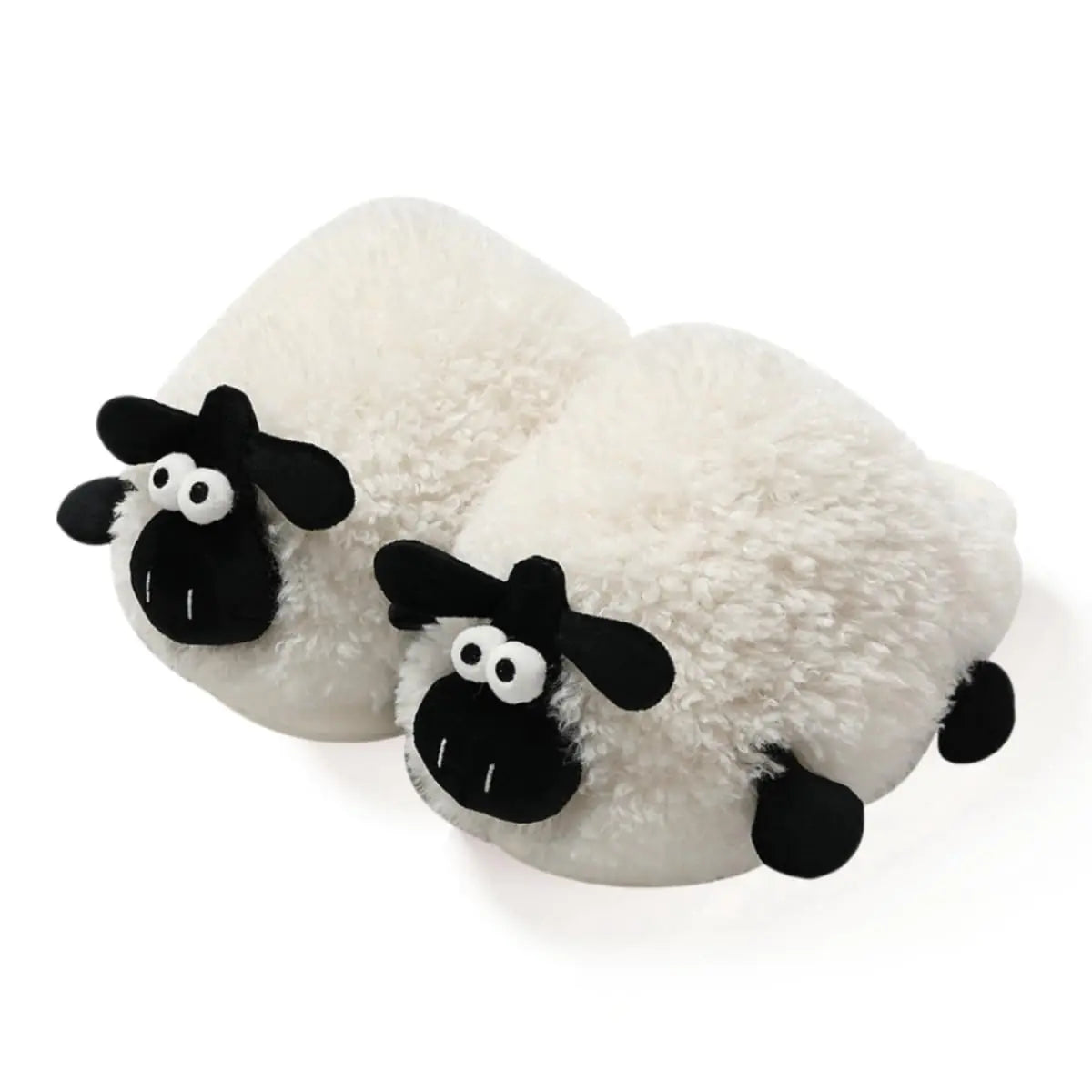 Zigihos Sheep Fuzzy Slippers Animal Slippers for Women Men Cartoon Fluffy Slippers Womens Slippers Memory Foam Plush Warm Cozy House Slippers Platform Slippers (7.5-8)