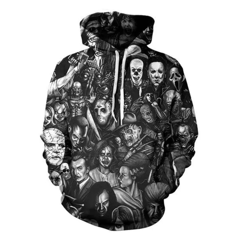 3D Hoodie with Scary Character Design